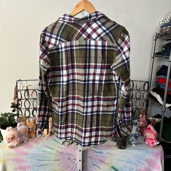 Natural Reflections Multicolor Plaid Flannel Shirt women’s medium - Picture 4 of 5